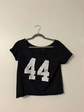 Brandy Melville Charcoal Navy Scoop Neck Tee